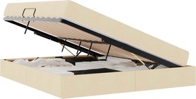 vidaXL Pat cu saltea și spațiu de depozitare Crem 180 x 200 cm