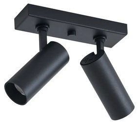 Plafonieră modernă neagră cu LED inclus, cu dimmer, cu 2 lumini - Tate