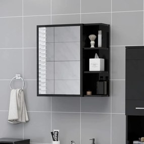 803315 vidaXL Dulap de baie cu oglindă negru extralucios 62,5x20,5x64 cm PAL