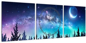 Tablou - Calea lactee (cu ceas) (90x30 cm)