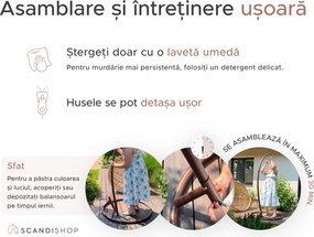 Scaun suspendat MOLINE cu suport negru, bej