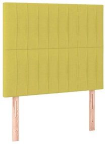 Pat box spring cu saltea, verde, 80x200 cm, textil Verde, 80 x 200 cm, Benzi verticale