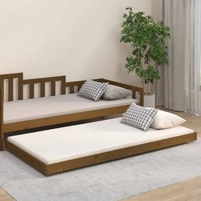 823502 vidaXL Cadru de pat, maro miere, 80x200 cm, lemn masiv de pin