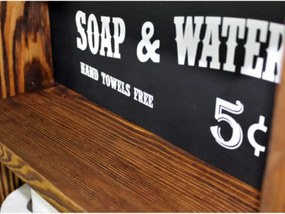 Raft din lemn cu sfoara Rustic Homs, 60 x 40 x 13 cm, maro