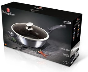 RESIGILAT - Tigaie marmorata cu capac 32 cm Carbon Pro Berlinger Haus BH 7139