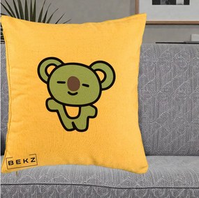 Perna Personalizata BT21 Koya Kawaii, 40x40 cm, Galben, Husa Detasabila, Perna Inclusa, BEKZ®