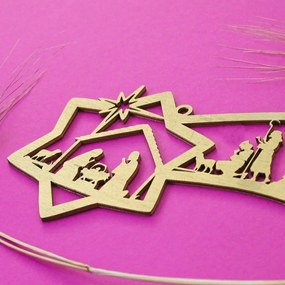 DUBLEZ | Betleem din lemn în formă de stea