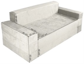 Canapea multifunctionala Smart 2 in 1, 177x80x70 cm, Beige