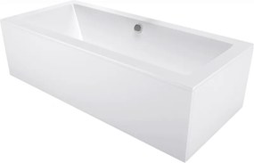 Mexen Cube cada dreptunghiulară 170 x 80 cm cu panou, albă - 55051708000X