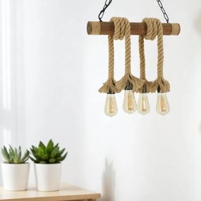 Lustră pe lanț Brilagi KOS 4xE27/60W/230V fag