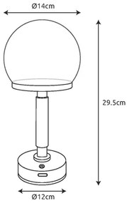 Lampă LED tactilă reîncărcabilă de masă Globo 21034B HAKU LED/2,5W/5V 2800K verde