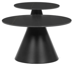 Set de măsuțe de cafe F4118 BK, marmură, 2buc.