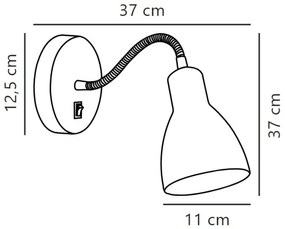Spot de perete Nordlux CYCLONE 1xE14/15W/230V alb