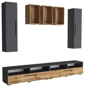 Living haaus Haga V9, Antracit/Stejar Wotan, L 240 cm