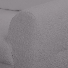 Colțar gri închis cu tapițerie din stofă bouclé (cu colț pe partea stângă ) Ariella – Ropez