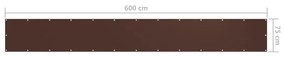 Paravan de balcon, maro, 75 x 600 cm, tesatura oxford Maro, 75 x 600 cm