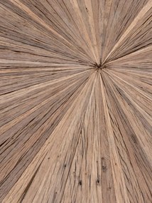 Masa dining, rotunda, din lemn reciclat, cu aspect rustic, Asturias