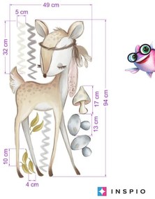 INSPIO Autocolante pentru perete - Autocolant căprioară pentru camera copiilor