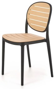 Scaun plastic K529 negru/natur