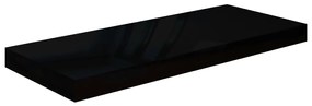 323769 vidaXL Raft de perete suspendat negru extralucios, 60x23,5x3,8 cm, MDF