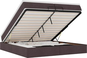 vidaXL Cadru de pat otoman cu saltele țesătură maro închis 200x200cm