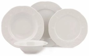 Set de masă 24 piese alb/porțelan