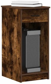 vidaXL Suport turn pentru computer cu sertar Stejar afumat 35x45x77 cm