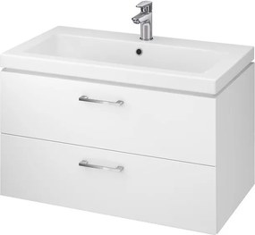 Set dulap suspendat si lavoar ceramic Cersanit Lara alb 80 cm