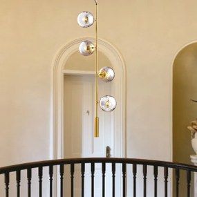 Lustră pe cablu 4xE27/10W/230V auriu