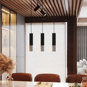 Lustră pe cablu LOOPEZ 2xGU10/40W/230V neagră/crom Sollux SL.0941