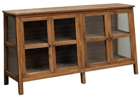 Bufet din lemn masiv si sticla, cu aspect rustic, Laval