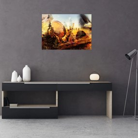 Tablou pe sticlă - Motiv șamanic (70x50 cm)