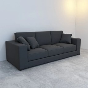 CANAPEA LUX FAMILY, 220X90X80 CM, MATERIAL TEXTIL, CULOARE GRI INCHIS, SEZUT SPUMA, CADRU LEMN