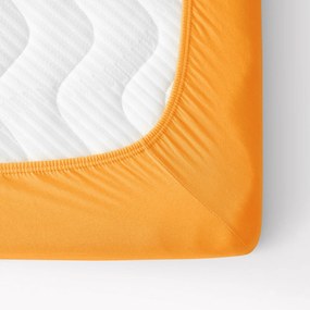 Goldea cearceaf pentru pătuț din jersey cu elastic - portocaliu 70 x 140 cm