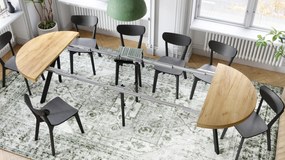 Mazzoni VITO Stejar Craft Auriu/picioare negre - MASĂ MARE ROTUNDĂ Ø110 EXTENSIBILĂ PÂNĂ LA 310 cm CU PICIOARE "Y" LOFT/INDUSTRIALĂ