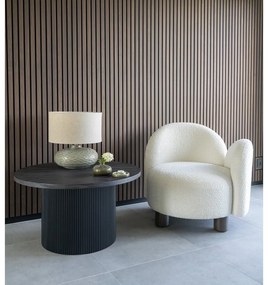 Măsuță de cafea maro închis rotundă cu aspect de lemn de plop ø 80 cm Boavista – House Nordic