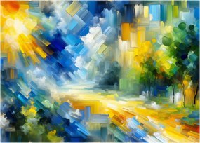 Tablou pe sticlă - Zi însorită abstractă (70x50 cm)