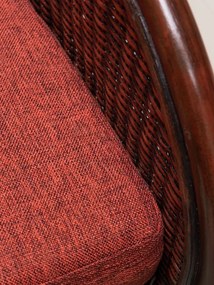 Fotoliu portocaliu din rattan cu perna de sezut, "Pigmento"