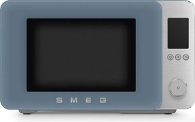 Cuptor cu microunde combinat cu aer cald SMEG Collezione MOC02SBMEU, 900 W, 27 l, 25 de programe, închidere lentă, setări personalizate, albastru