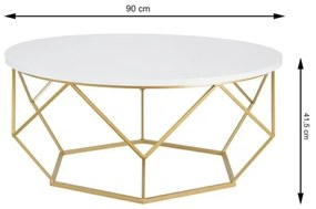 Măsuță de cafea DIAMOND 41,5x90 cm aurie/albă