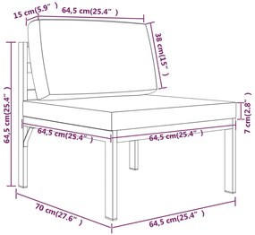 Set mobilier de gradina cu perne, 9 piese, antracit, aluminiu 4x colt + 4x mijloc + masa, 1