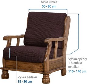 Nueva Textura Huse care se întind foarte bine NIAGARA ciocolatei fotoliu cu manere de lemn (l. 50 - 80 cm)