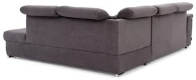 Canapea de colț cu funcție de dormit Milanos L II Dreapta - gri Crown 18 Grey