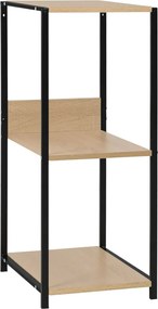 vidaXL Bibliotecă mică negru/stejar, 33,5x39,6x79,7 cm, lemn prelucrat