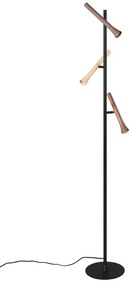 Lampadar negru LED cu abajur din metal (înălțime 150 cm) Fiato – Trio