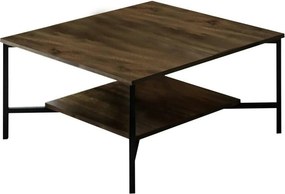 Masuta cafea Black Line, nuc/negru, PAL, 80x80x40 cm