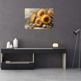Tablou - Pictură cu floarea-soarelui (70x50 cm)