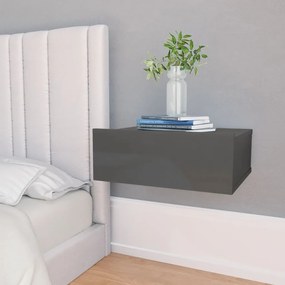800323 vidaXL Noptiere suspendate, 2 buc., gri extralucios, 40x30x15 cm PAL