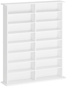 HOMCOM Mobilier Bibliotecă cu 16 Rafturi pentru 720 CD-uri din Lemn 106.5x24x126.3 cm Negru | Aosom Romania