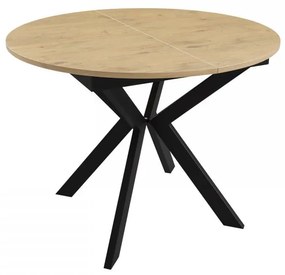 Masă sufragerie extensibilă Ulnasia 100 (Negru + Stejar lancelot) (pentru 2-4 persoane). 1105412
